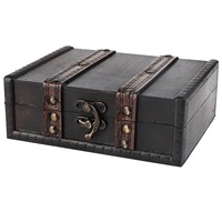 Vintage Wood Box Jewelry Storage Case Display Box Wooden Treasure Chest Desktop Ornaments for Bracelet Earrings Necklace