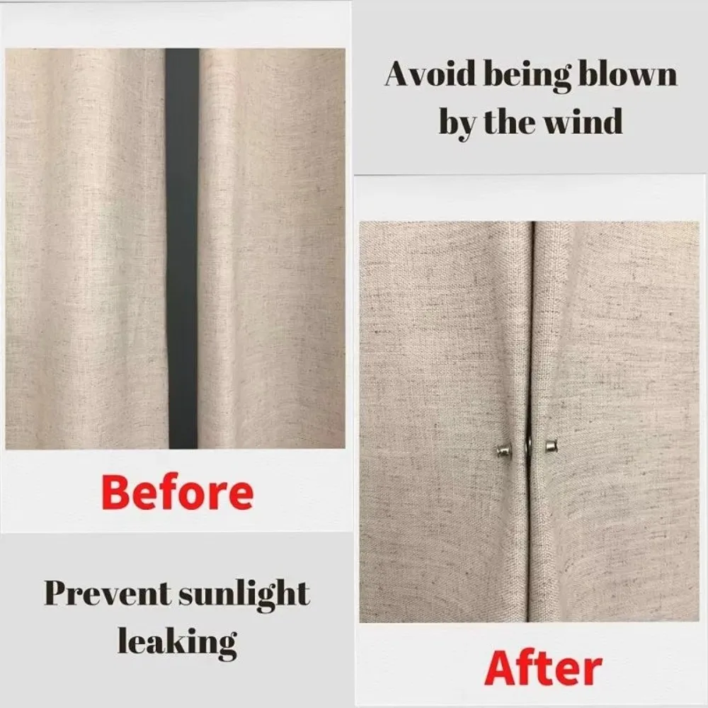 10 Pairs Double Sided Magnetic Curtain Buttons Adjustable Detachable Adjustable Curtain Fixing Buckles Self-Adhesive
