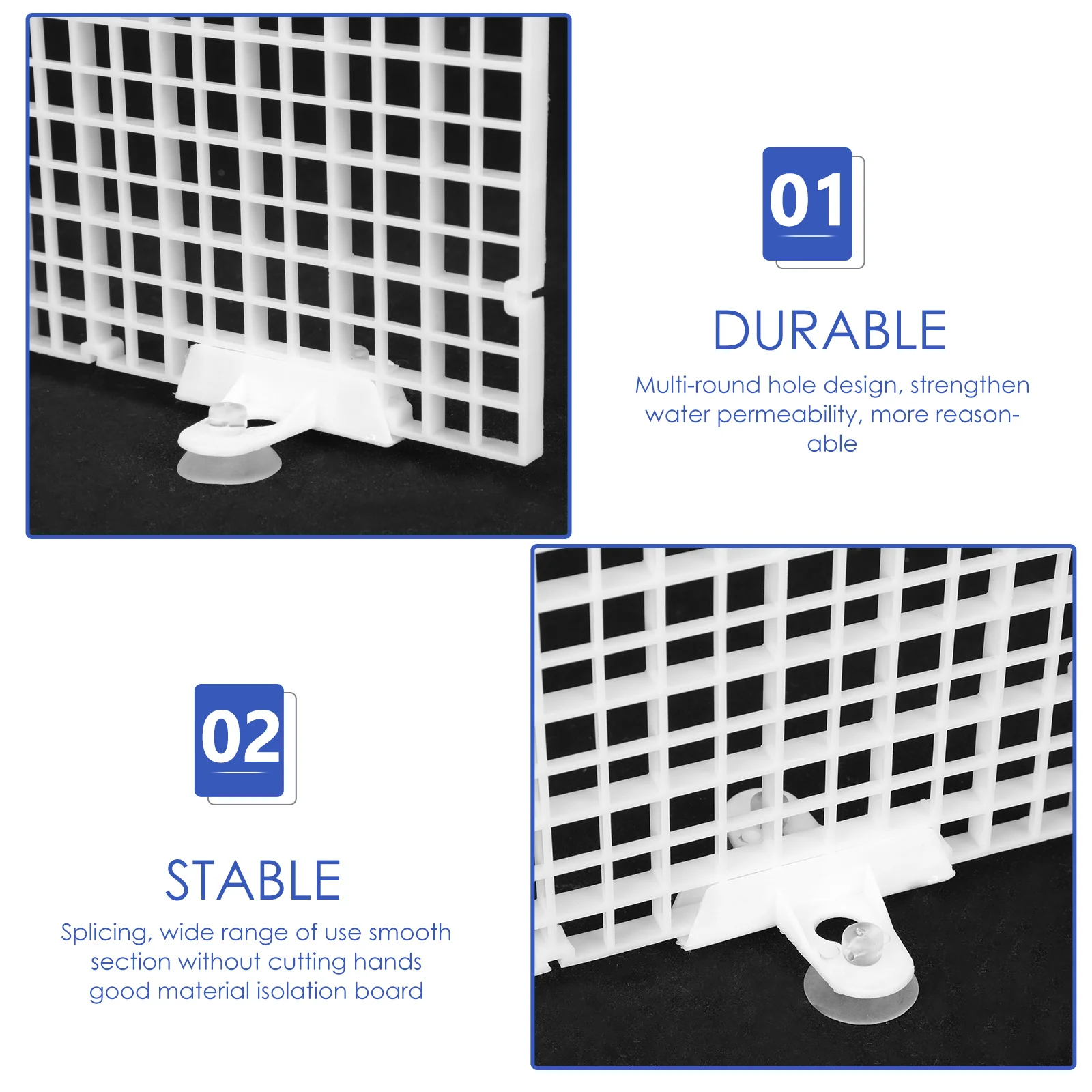 

1 Set Bottom Filter Grid Plate Aquarium Pp Material Smooth Edge Splicing Design Sand Dividing Boards Aquarium Filtering Plate