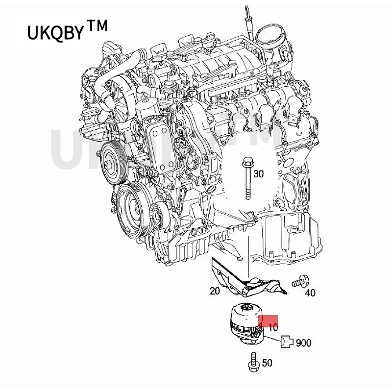 Me rc ed es Be nz FG w204 car Engine suspension Engine support Left/right front