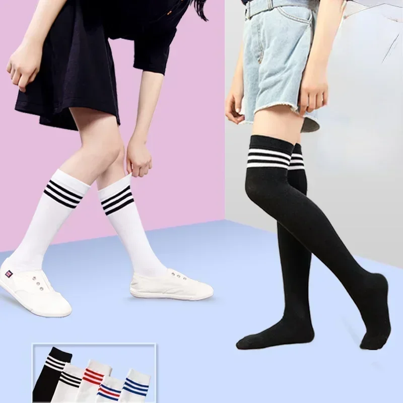 

Juvenile Lolita Striped Socks Women Funny Christmas Gifts Sexy Thigh High Nylon Long Stockings Cute Over Knee Stocking Girls