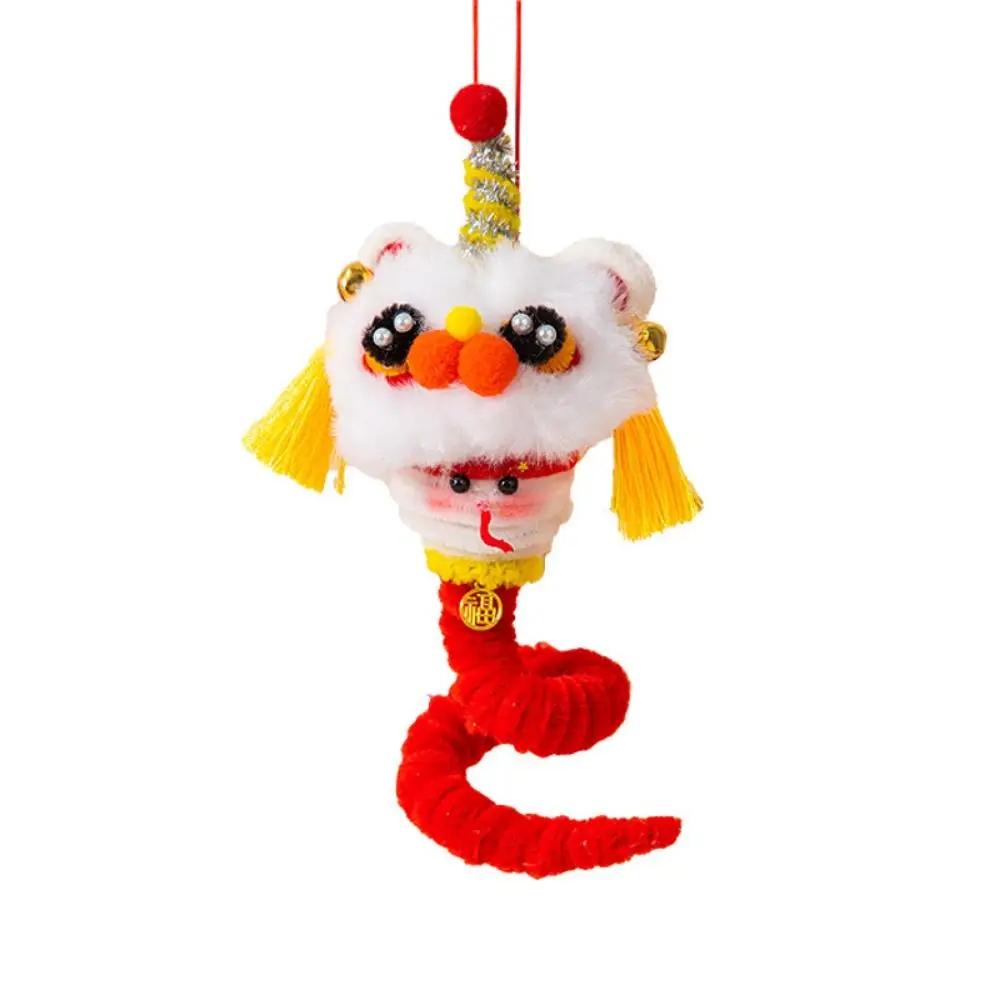 Material Package DIY Lion Dance Toy Twist Wire Iron Wire Strip Stick Handmade Plush New Year Craft Snake Shape Realistic