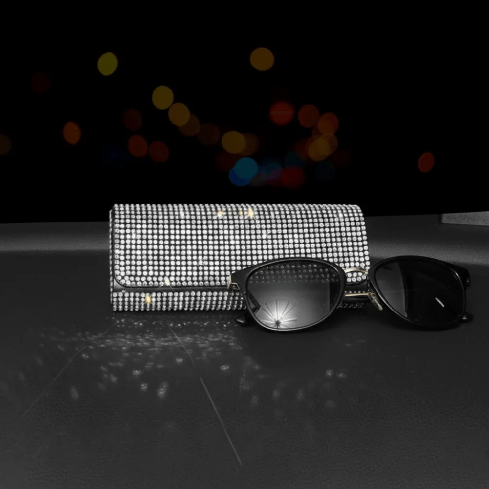 

Portable Hotfix Rhinestone Glasses BlingBling Anti-pressure Hard Shell Glasses Storage Bag Shiny Korean Style