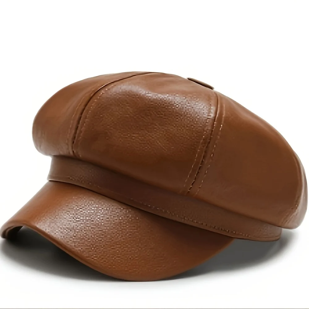 قبعة ثمانية جوانب سوداء على طراز نيتزن ذات وجه صغير للنساء، قبعة منقار البط، قبعة ربيع وخريف عصرية على الطراز الإنجليزي