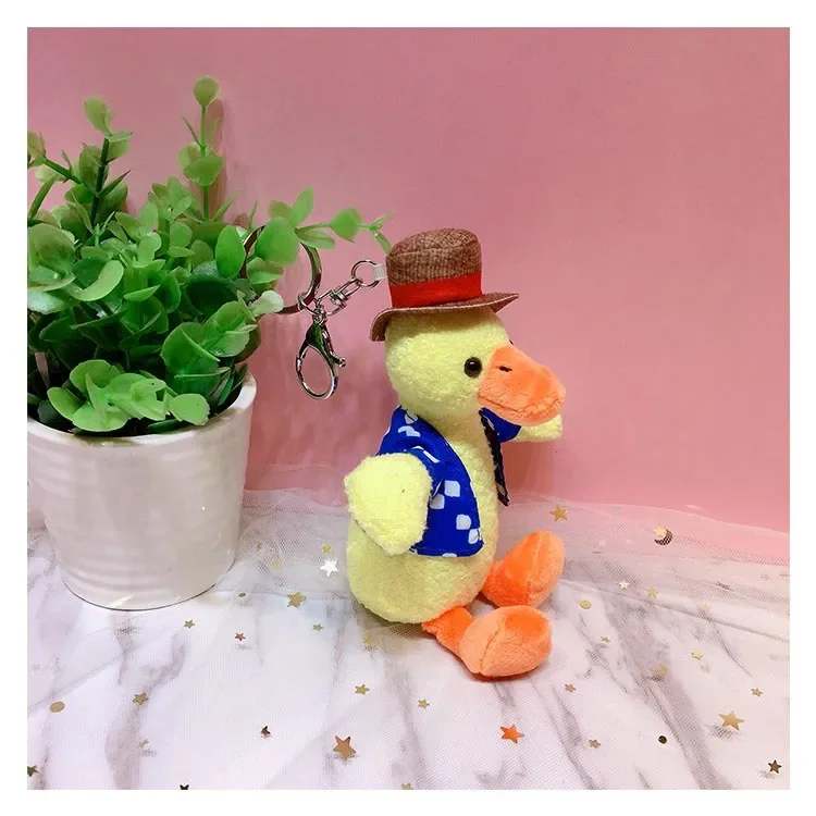 Cartoon cute refueling duck plush toy gift keychain backpack pendant cake ornament doll machine figurine