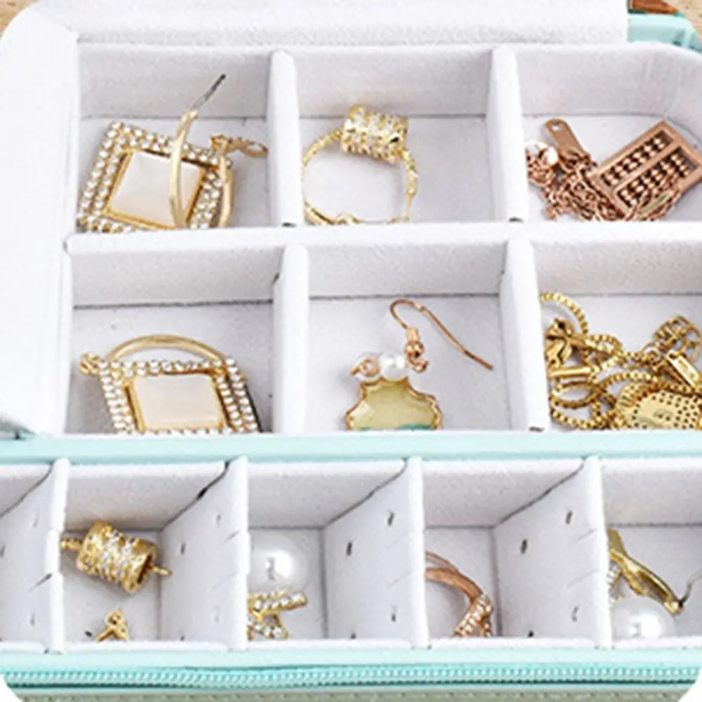 

Органайзер для хранения безделушек из искусственной кожи, большой вместительный пылезащитный чехол для хранения ювелирных изделий, сплошной цвет, высококачественная коробка для демонстрации ювелирных изделий