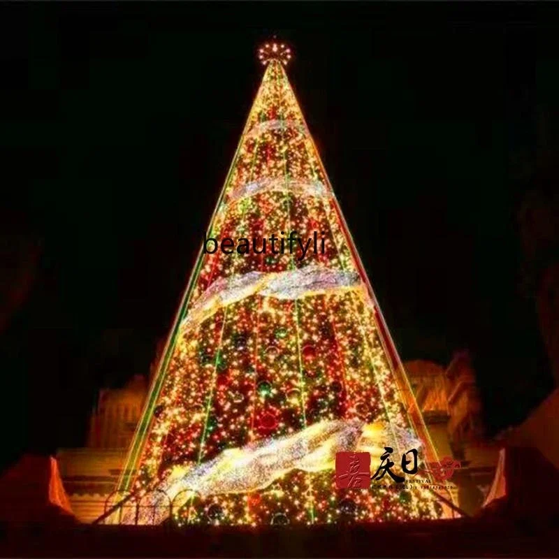 

YH Large Framed Christmas Tree 5m 6m 7m Outdoor Square Christmas Tree Package