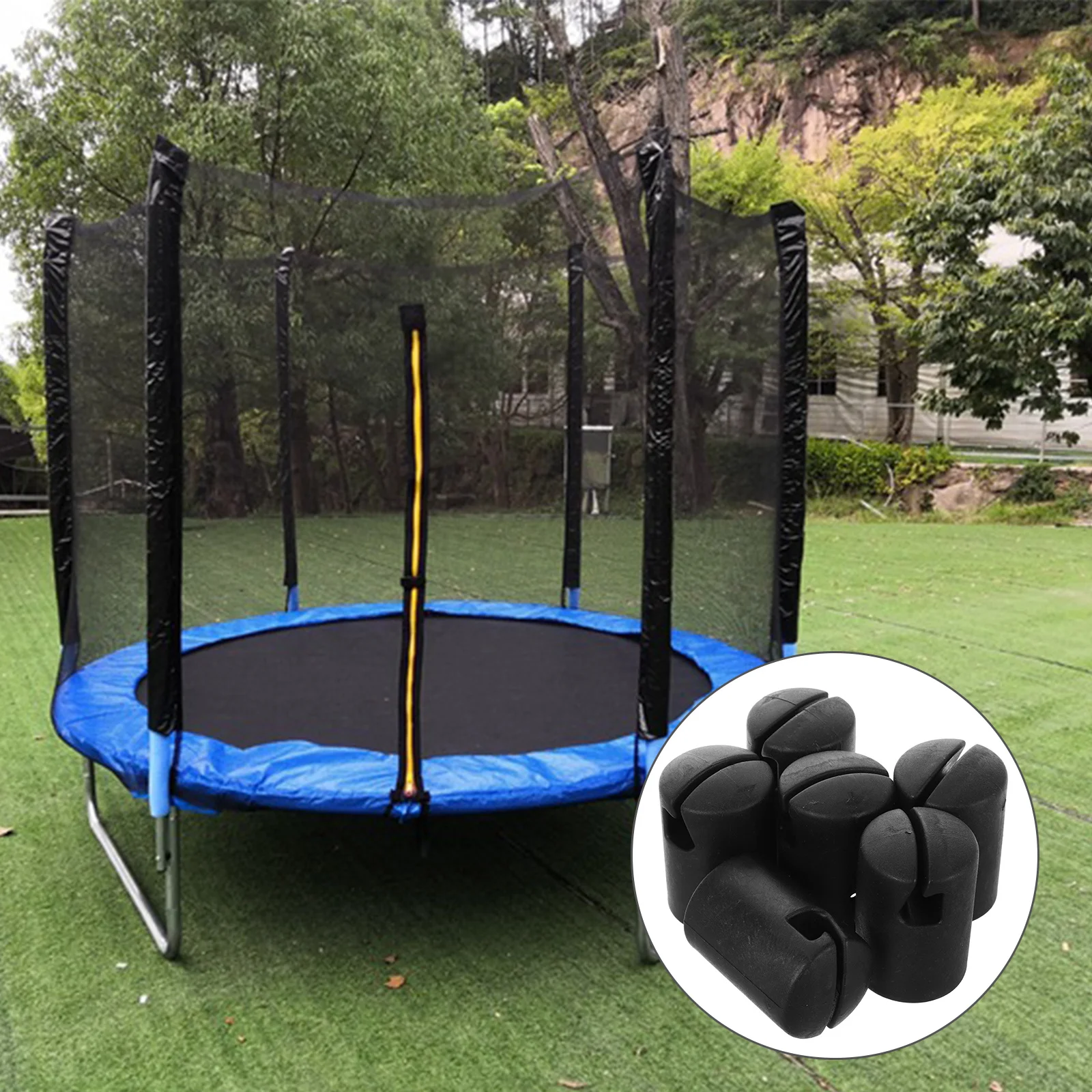 

6pcs Replacement Pole Caps Abs Durable Trampoline Accessories For Safety Net Fixing Household Trampoline Parts