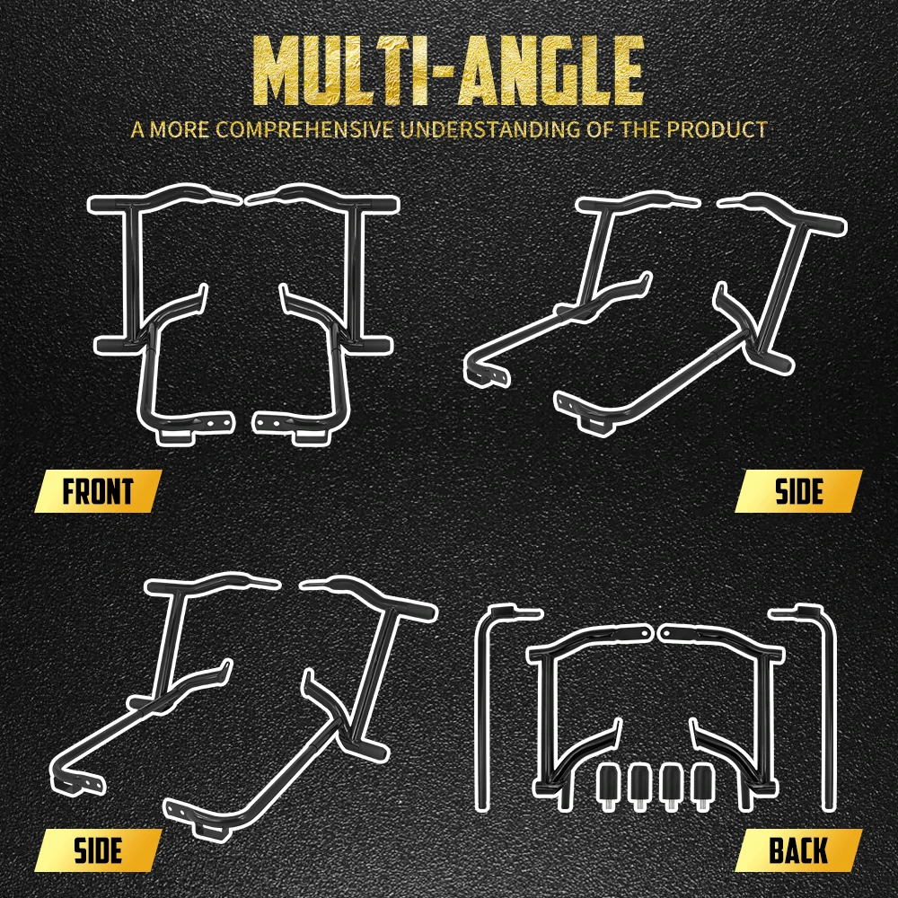Motorcycle Rear Saddlebags Guard Rails Crash Bar Protection Bump For Harley Touring Street Road Electra Glide Road King 96-2008
