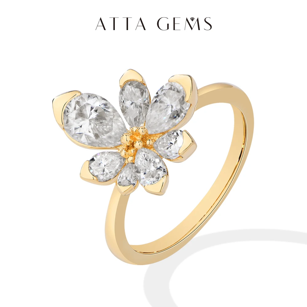 

ATTAGEMS Женские роскошные кольца с бриллиантами AU750 Lab, цвет D, 0,8 карата, грушевидная огранка, 100% твердое, 10 К, 14 К, 18 К, настоящее золото, ювелирные изделия для помолвки и вечеринки