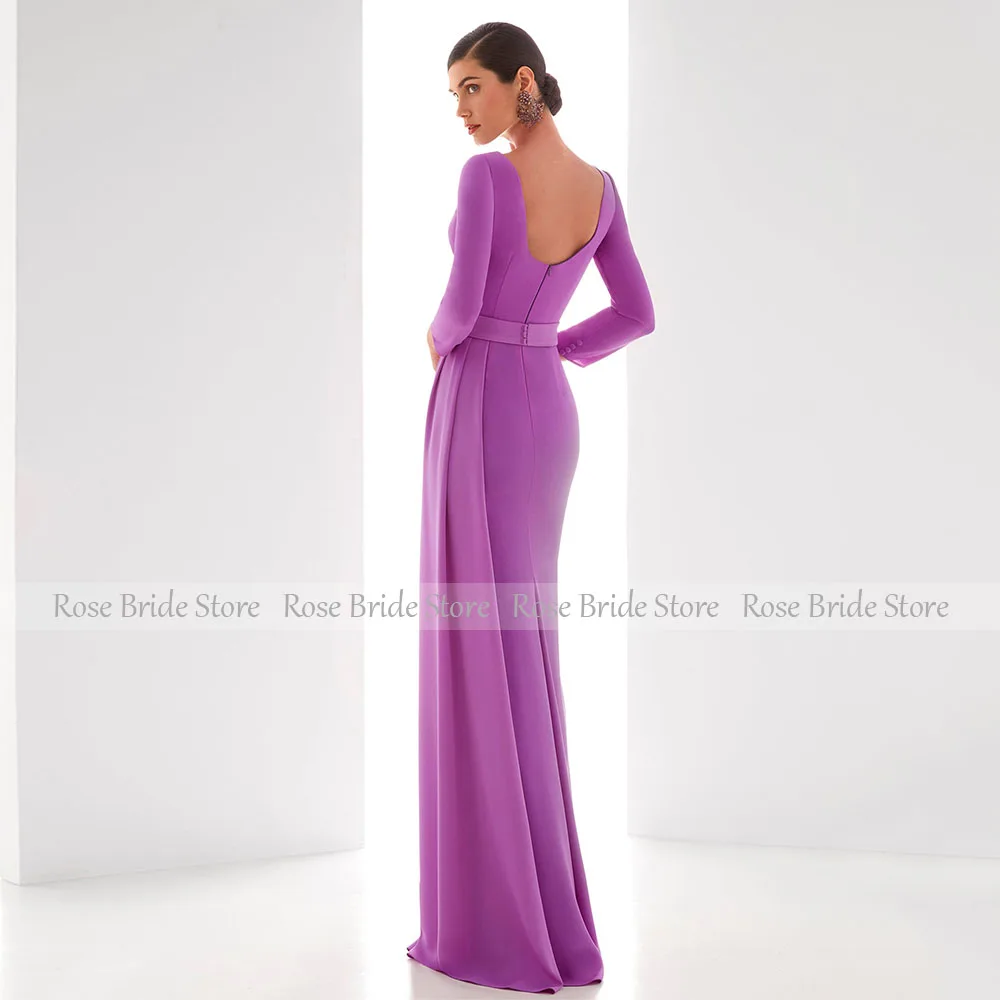 Customized Wedding Guest Dress Long Boat Neck Mermaid Elegant Mother of the Bride Dress 3/4 Sleeves Women's Formal Evening Gowns