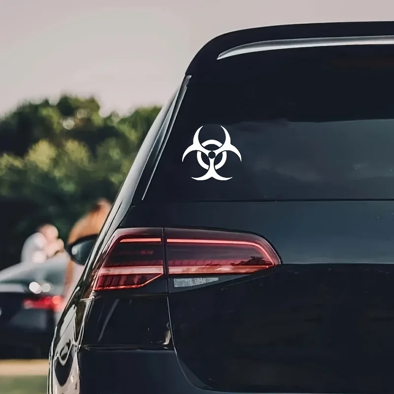 Biohazard Fuel Tank Cap Sticker PVC Self-Adhesive Flower Decal for Glass Metal Car Parts Auto Decoration