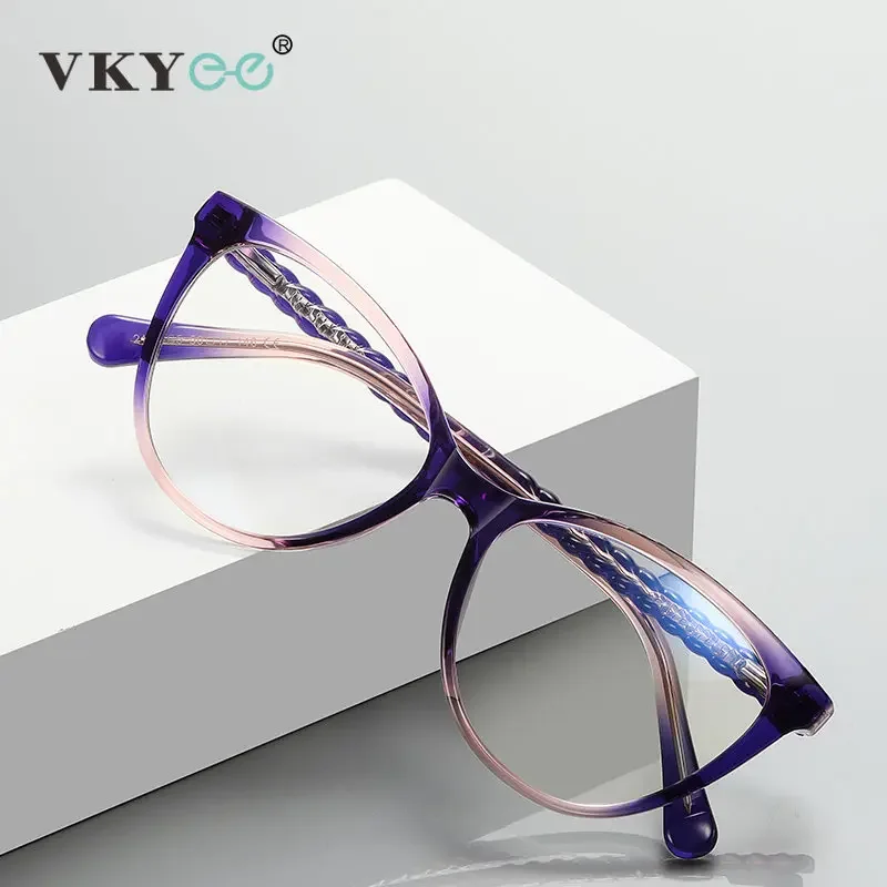 VICKY New Cat Eye Reading Prescription Eyeglasses Women Colorful Myopia Eyewear Hyperopia Anti Blue Ray Optical Glasses PFD2136