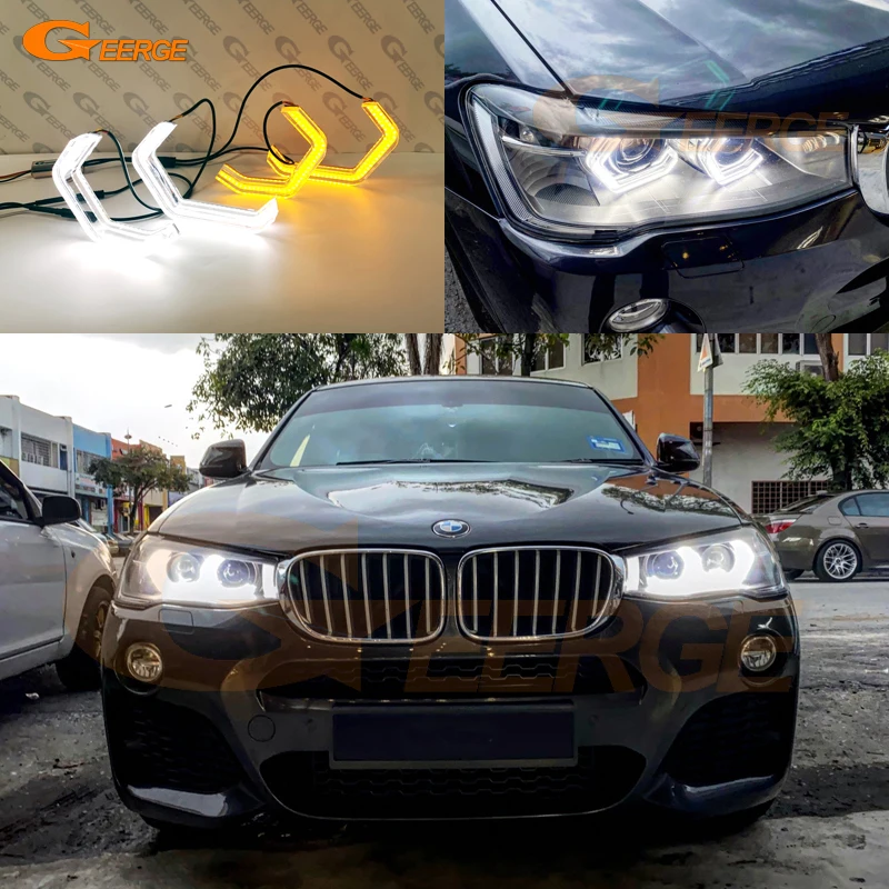 

Для BMW X3 F25 LCI G01 X4 F26 G02 ультра яркая концепция M4 культовый стиль светодиодный ангельские глазки Halo кольца День светильник аксессуары для автомобиля