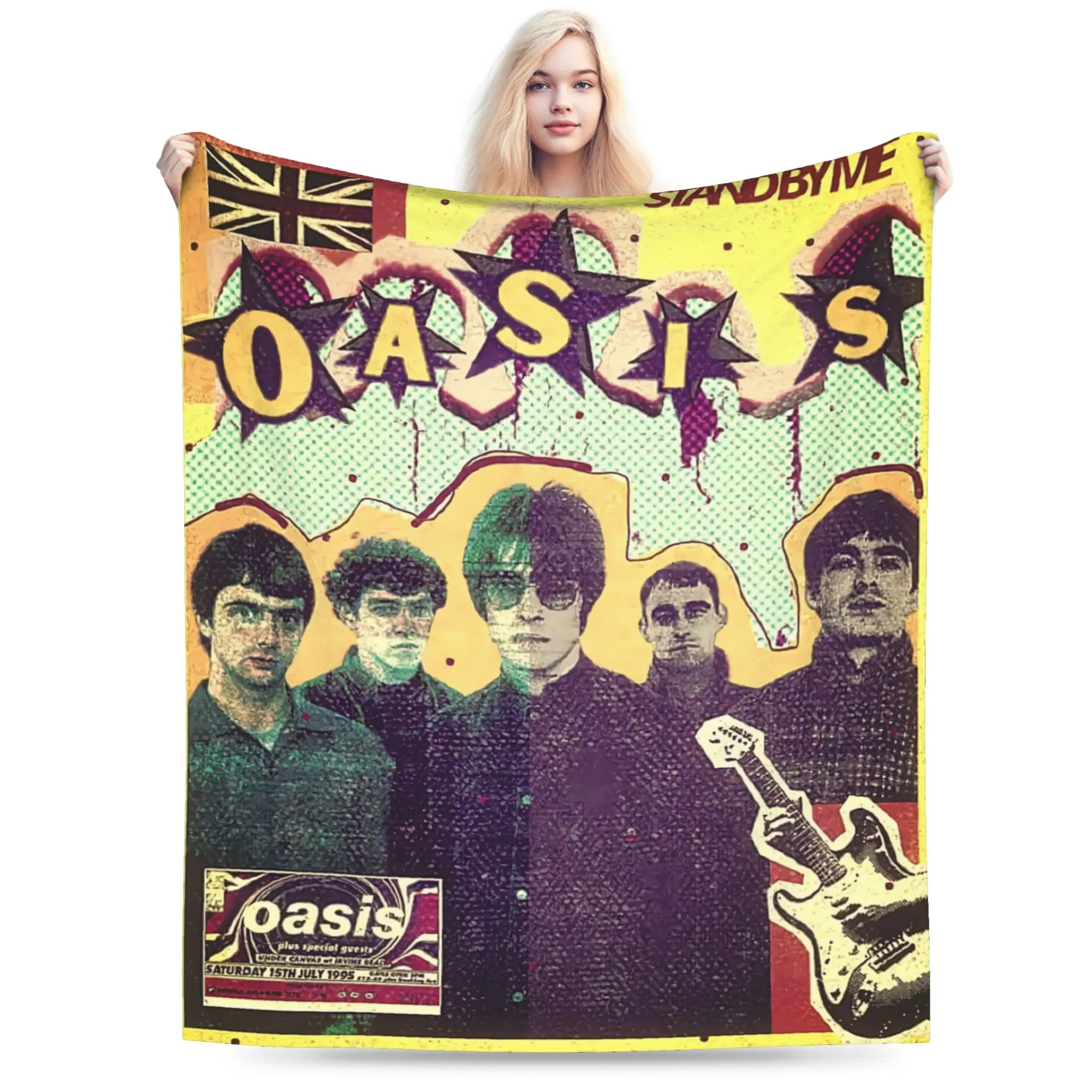 O-Oasis Rock Band Plush Blanket Child  Flannel Throw Blanket For Couch Chair Super Soft Design Quality Bedspread Birthday Gift