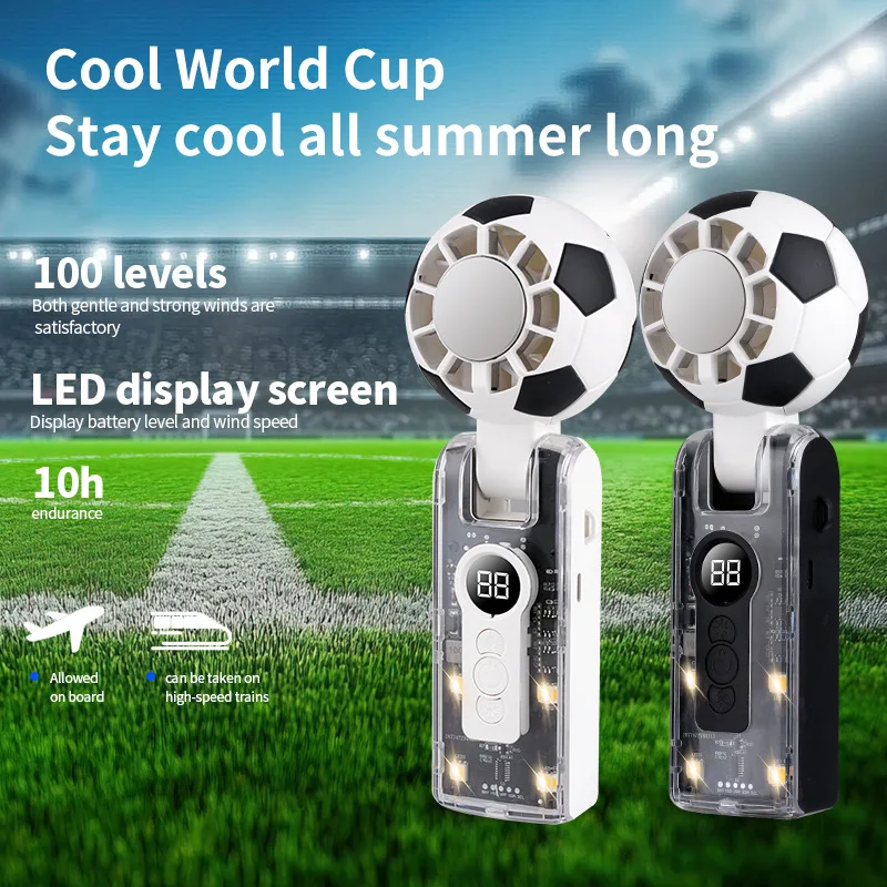 3600mAh Rechargeable Mini Fan with Ice Cooling, Foldable Handheld Turbo Fan 5 Speed, Portable for Travel Outdoor Sports