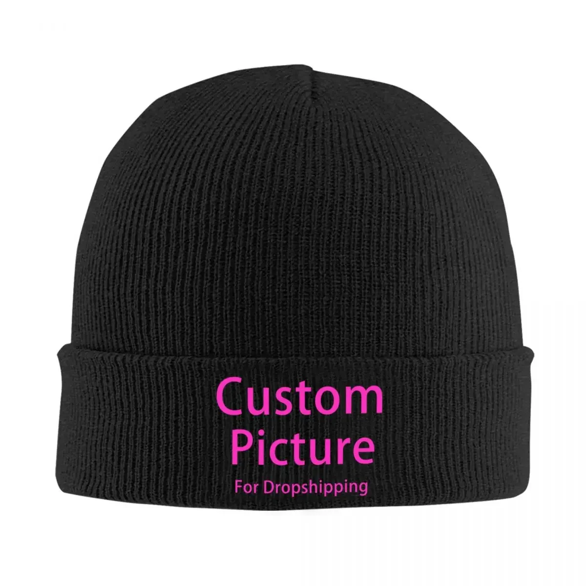 

Personalized Custom Photo Logo Skullies Beanies Caps Hip Hop Winter Warm Knit Hats Unisex Adult Customized DIY Print Bonnet Hat