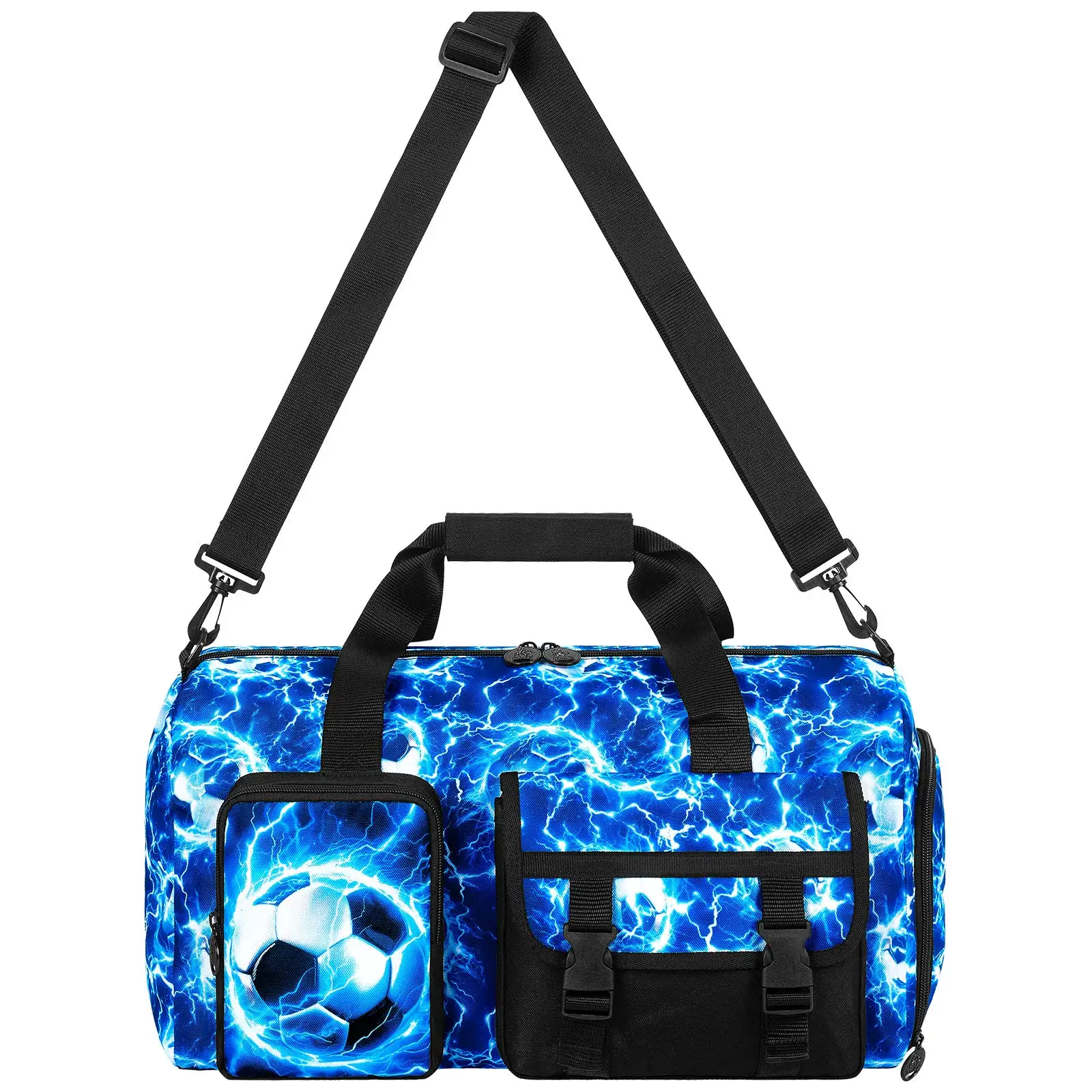 

Football print Travel bag - Durable polyester fitness bag, with adjustable shoulder strap