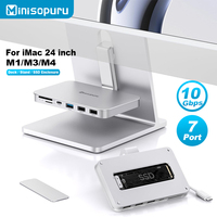 Minisopuru USB C Hub for iMac 2021/2023/2024 iMac Accessories Support 10Gbps NVMe SSD iMac USB Adapter for iMac 24 M1 M3 M4