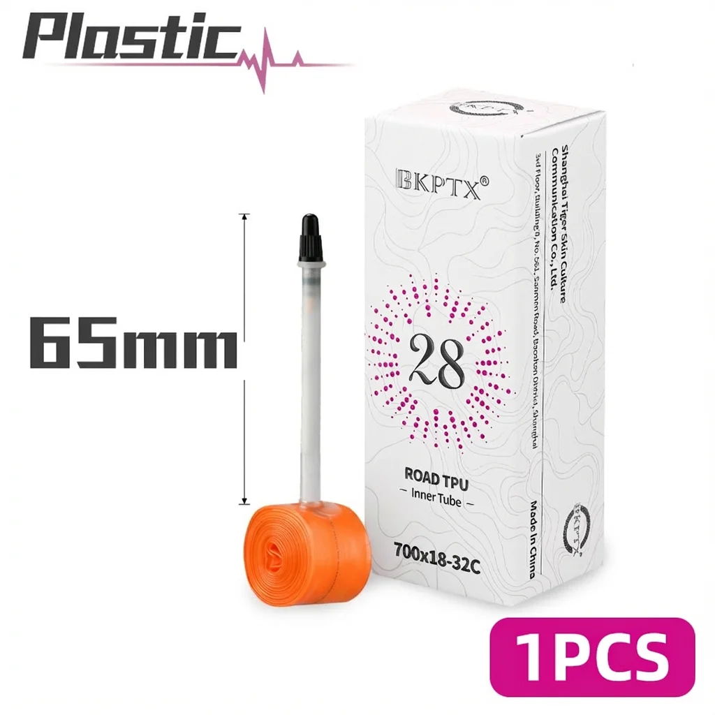 BKPTX 1 Stuks 28g groen oranje Fiets TPU Binnenband 700X18 25 28 32 Racefiets TPU Materiaal Band 65mm Lengte Frans Ventiel