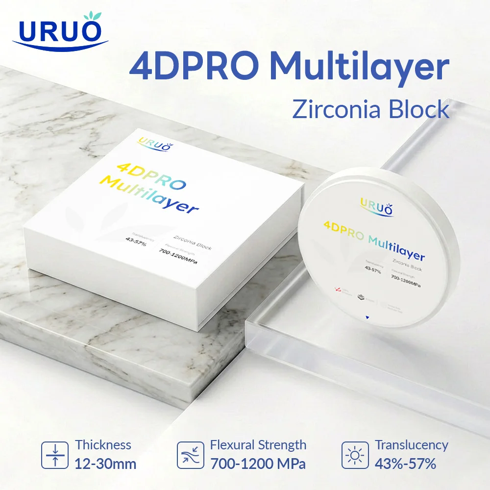 4D PRO Zirconia Dental Lab Zirconia Multilayer Block Disc for CAD CAM Vita 16 Colors 98mm 10-25mm Dental Dentistry Material