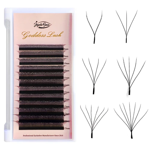 Diosa W en forma de flor 3D 4D 5D 6D 7D 8D floración automática ventiladores prefabricados extensiones de pestañas naturales suaves YY pestañas individuales