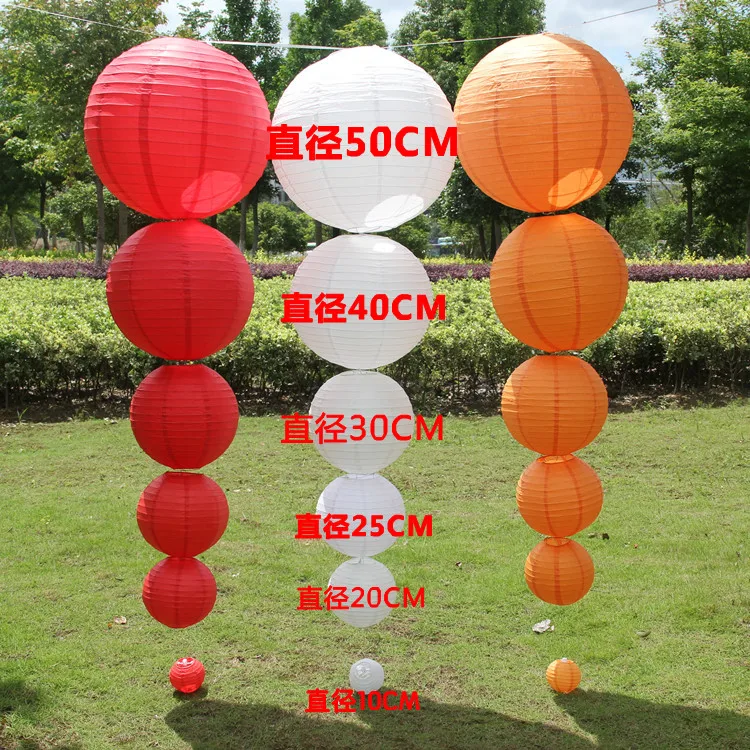 4/6/8/10/12/14/ Inch Red Round Chinese Paper Lantern Ball Birthday Wedding Decoration Craft DIY Event Party Supplies 32colors