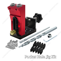 Woodworking Pocket Hole Jig Kit Oblique Hole Puncher Locator with 3/8inch Drill Bit & Clamp Carpentry Drilling Guide 9.5mm