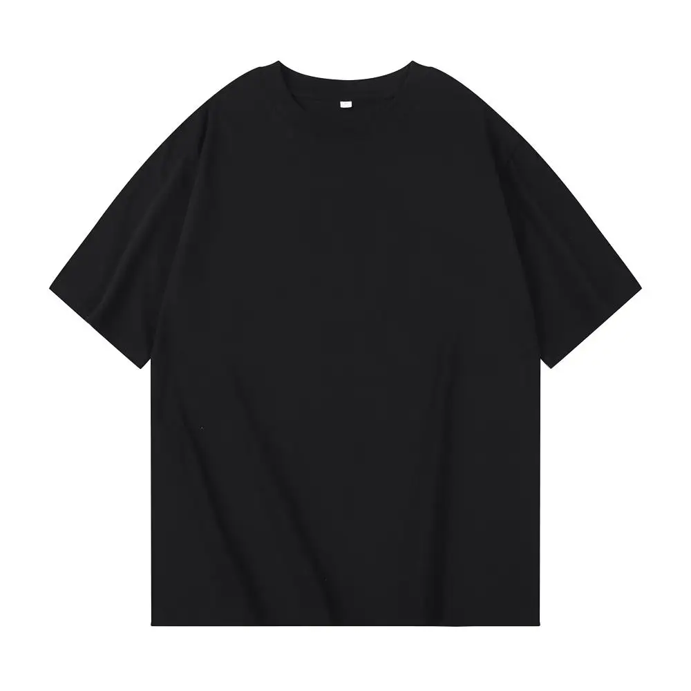 DIYロゴ-高品質のメンズカジュアルウェア,特大の厚手のTシャツ,半袖Tシャツ,綿の無地のストリートウェア,320gsm