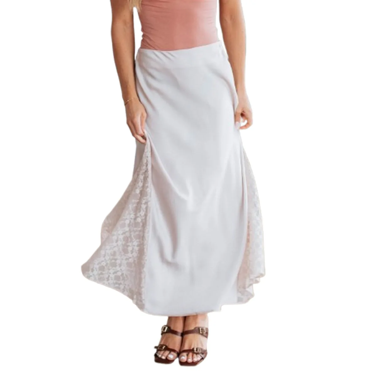 Amazon's venda quente 2025 verão novo produto fino-encaixe emenda saia europeia e americana em forma de saia feminina cw52350