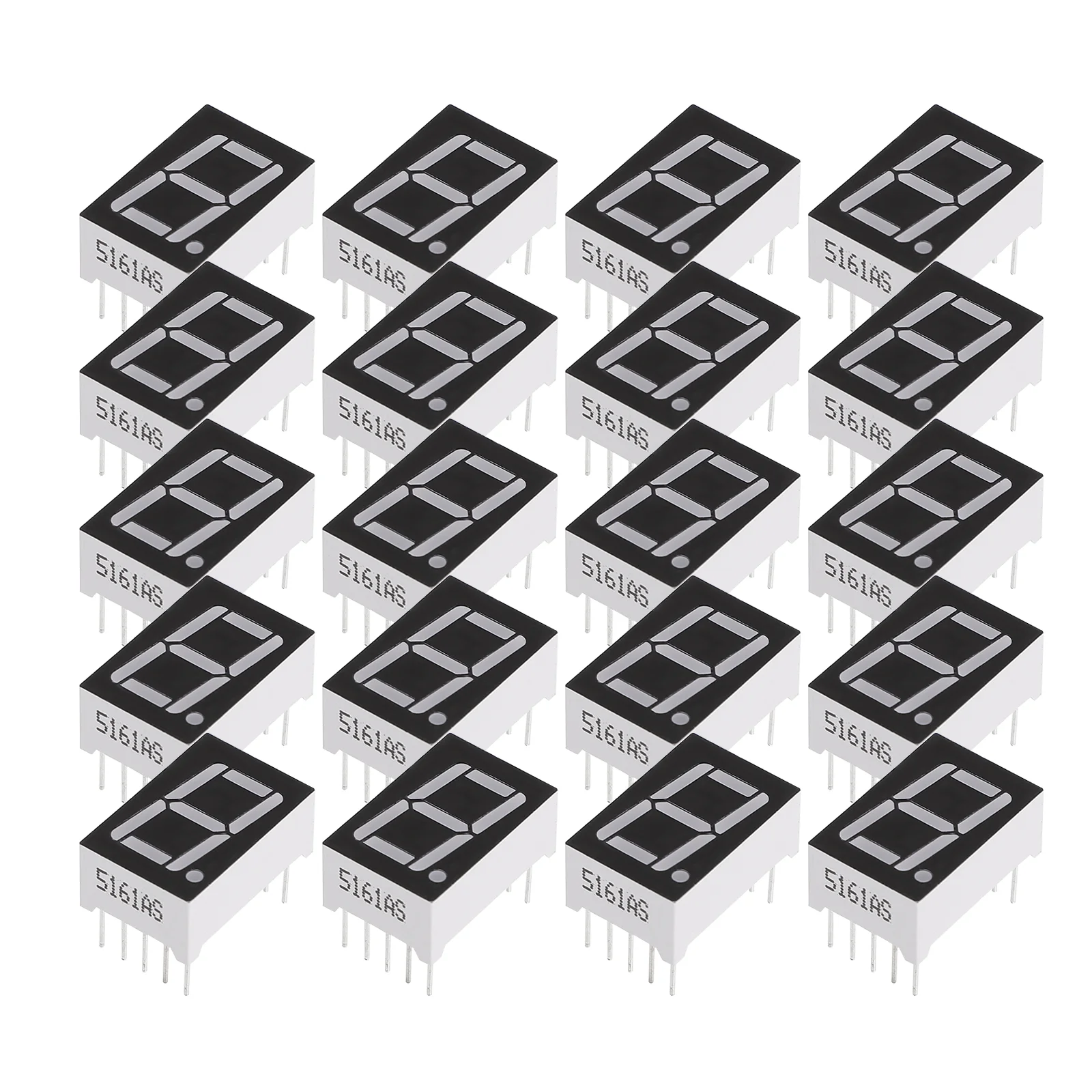 20 peças destaque tubo digital 10 pinos display de 7 segmentos módulo led ânodo comum número vermelho