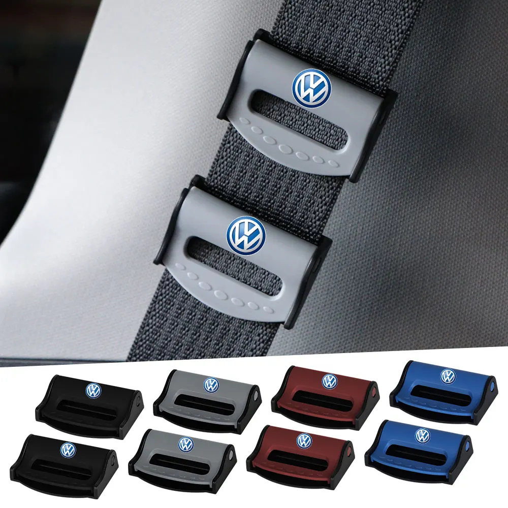 4PCS Safety Seat Belt Adjuster Stopper Clip Buckle For Volkswagen R Racing VW Sagitar Passat Golf Tiguan Touareg CC GR