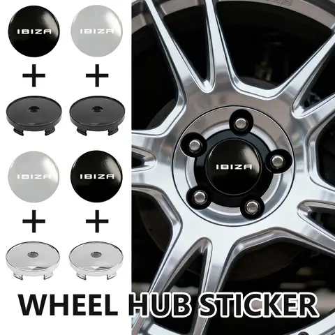 For Seat 4pcs 56mm 60mm Car Wheel Center Caps Hubcap Cover Exeo Altea Arona Toledo Ibiza Leon Cupra E-racer Ateca