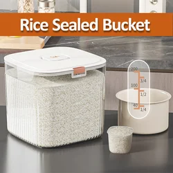 5/10kg Rice Sealed Bucket Transparent Insect and Moisture-Proof Storage Rice Box Food Grade Household Grain Storage Container