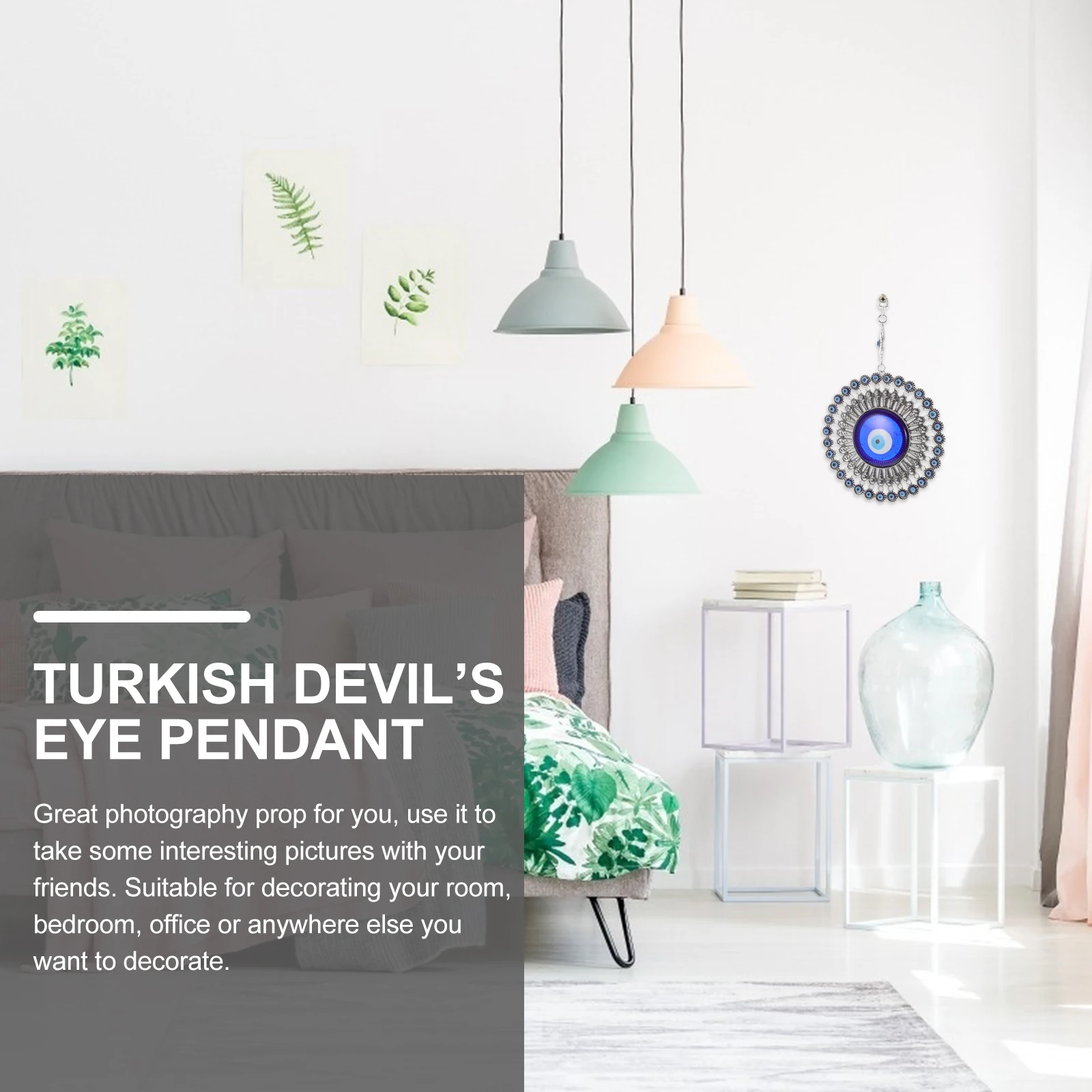 

Turkish Devil's Eye Pendant Blue Eye Hanging Decoration Unique Wall Hanging Ornament Home Decor Gift Photography Prop