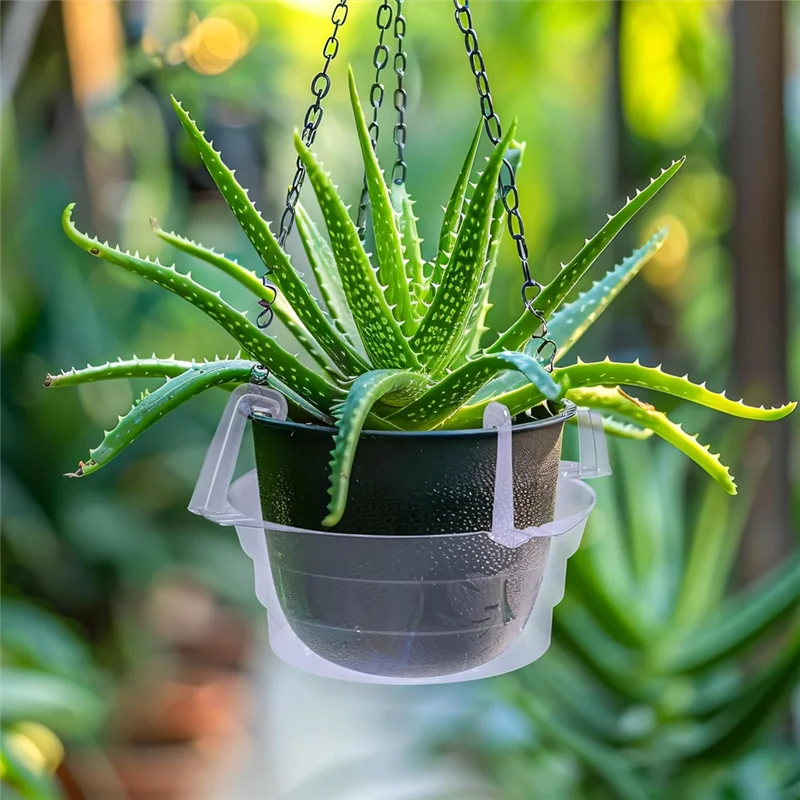 

TFORU-15 Pcs Hanging Plant Water Catcher-8 Inch Clear Plastics Plant Water Catcher Tray-Hanging Plant Saucers Drip Pans