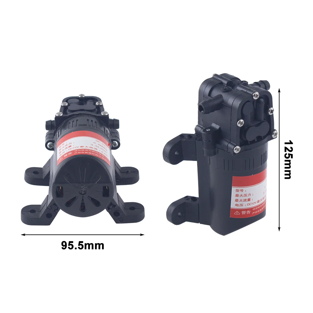 Pompa acqua DC 12V 70PSI 3.5L/Min Pompa acqua elettrica agricola Nero Micro membrana ad alta pressione Spruzzatore d'acqua Lavaggio auto 12V