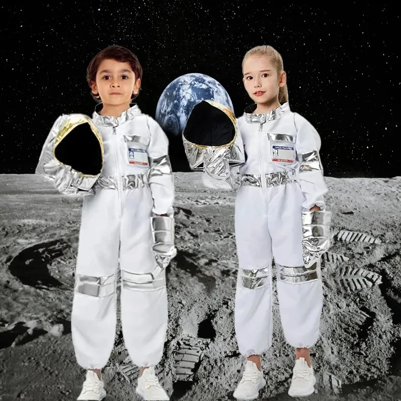 Children's Space Costumes Cosplay Jumpsuit Astronaut School Stage Performance Birthday Halloween Carnival Party for Boys Girls