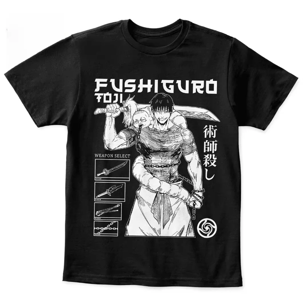 2026 New Summer Hot Jujutsu Kaisen Anime Toji Fushiguro Printed T-shirt Men's and Women's T-shirt Men's Top Sports T-shirt Tee