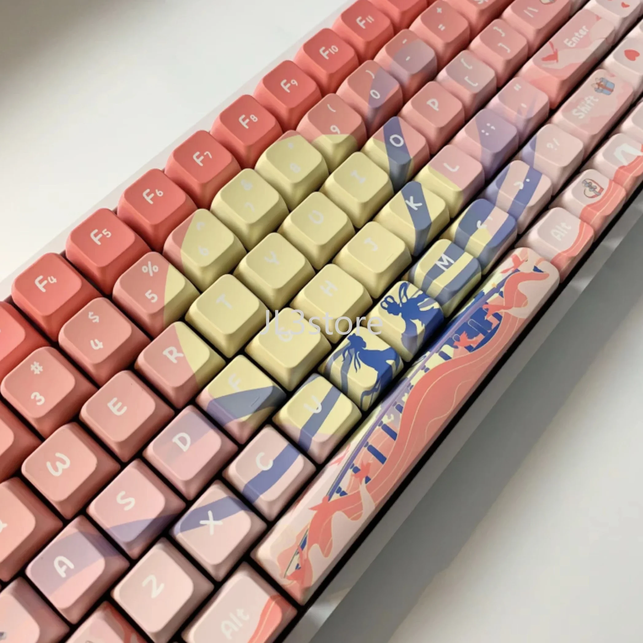 Qixi Festival theme keycap five-sided sublimation PBT mechanical keyboard cap cute national style MDA height