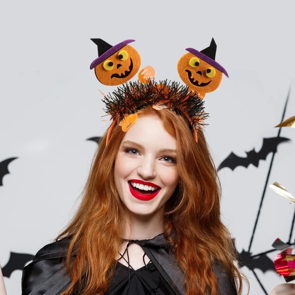 

Головной убор Летучая мышь Хэллоуин Обруч для волос Призрачная сетка Повязка на голову в виде паука Пластиковая тыква Фестиваль Аксессуары для волос Девушка