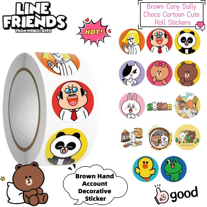 Nuevas pegatinas creativas de animación con diseño de conejo Sally Choco, estilo caricatura, para decoración de cuadernos y diarios.