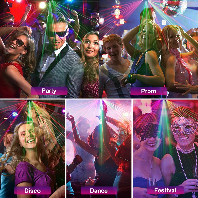 Laser Projector Strobe Light Halloween Applicable To Party Accessories Led Projecto Karaoke Portable Console UV Purple Ligh