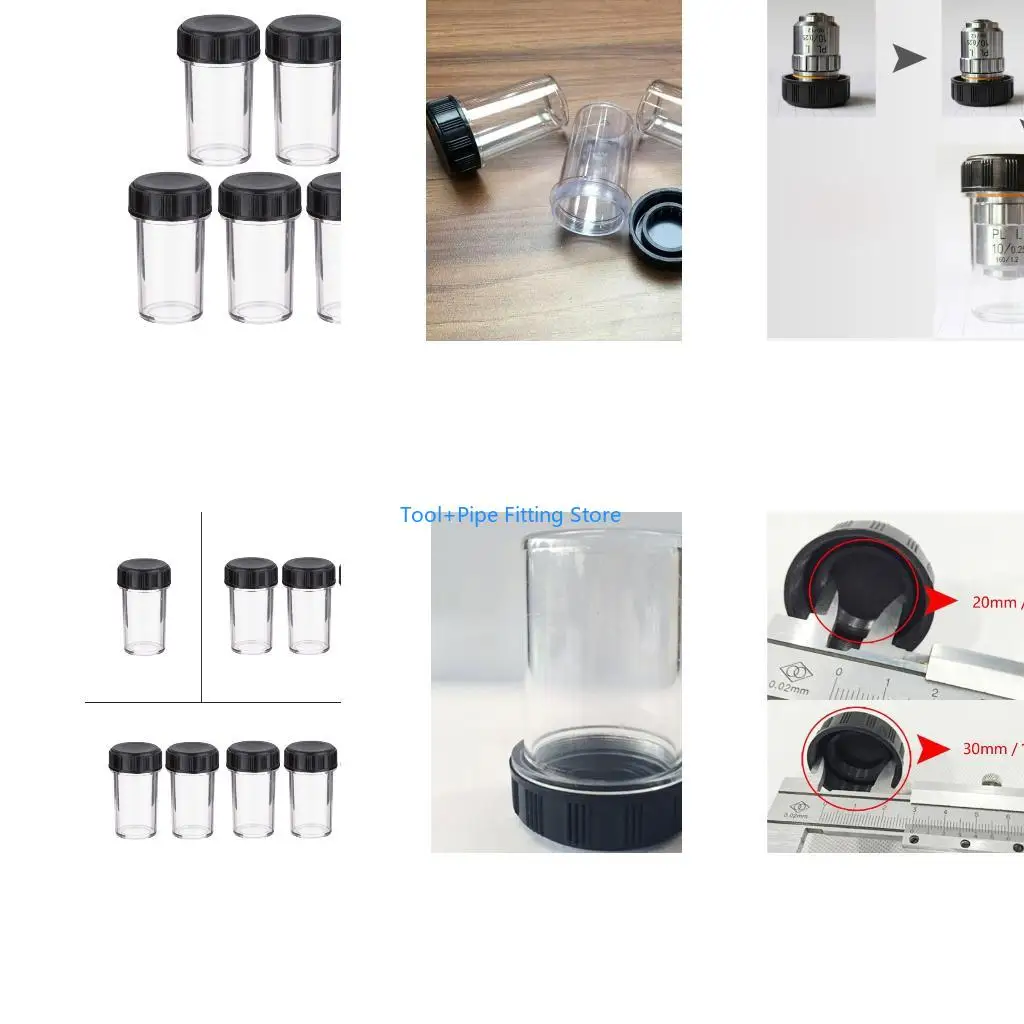 Étui d'objectif F92B 1/3/5 pièces, conteneur stockage d'objectif Microscope