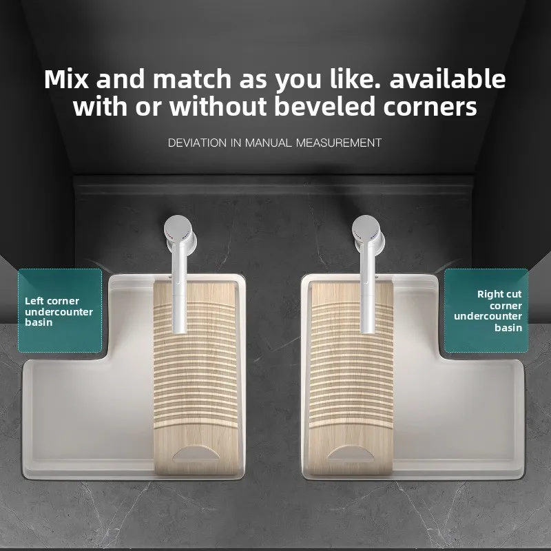 Ceramic under-counter basin, corner-cut wash basin with washboard basin, L-shaped balcony laundry basin, single basin.