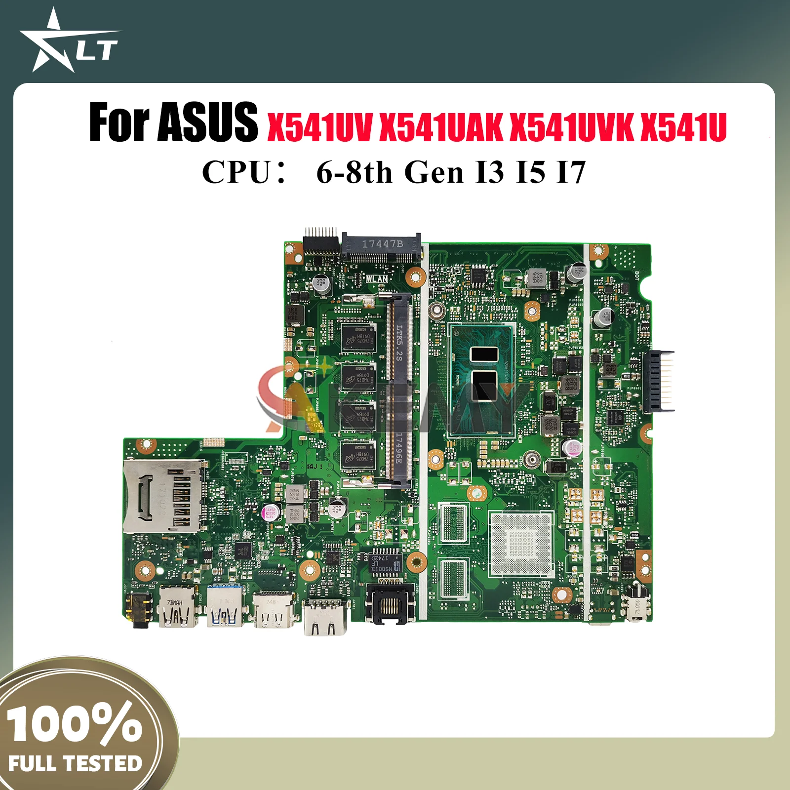 

X541UA Материнская плата для ноутбука ASUS VivoBook R541U X541UJ X541UV X541UVK X541U X541UAK A541U F541U A541U Материнская плата I3 I5 I7 CPU