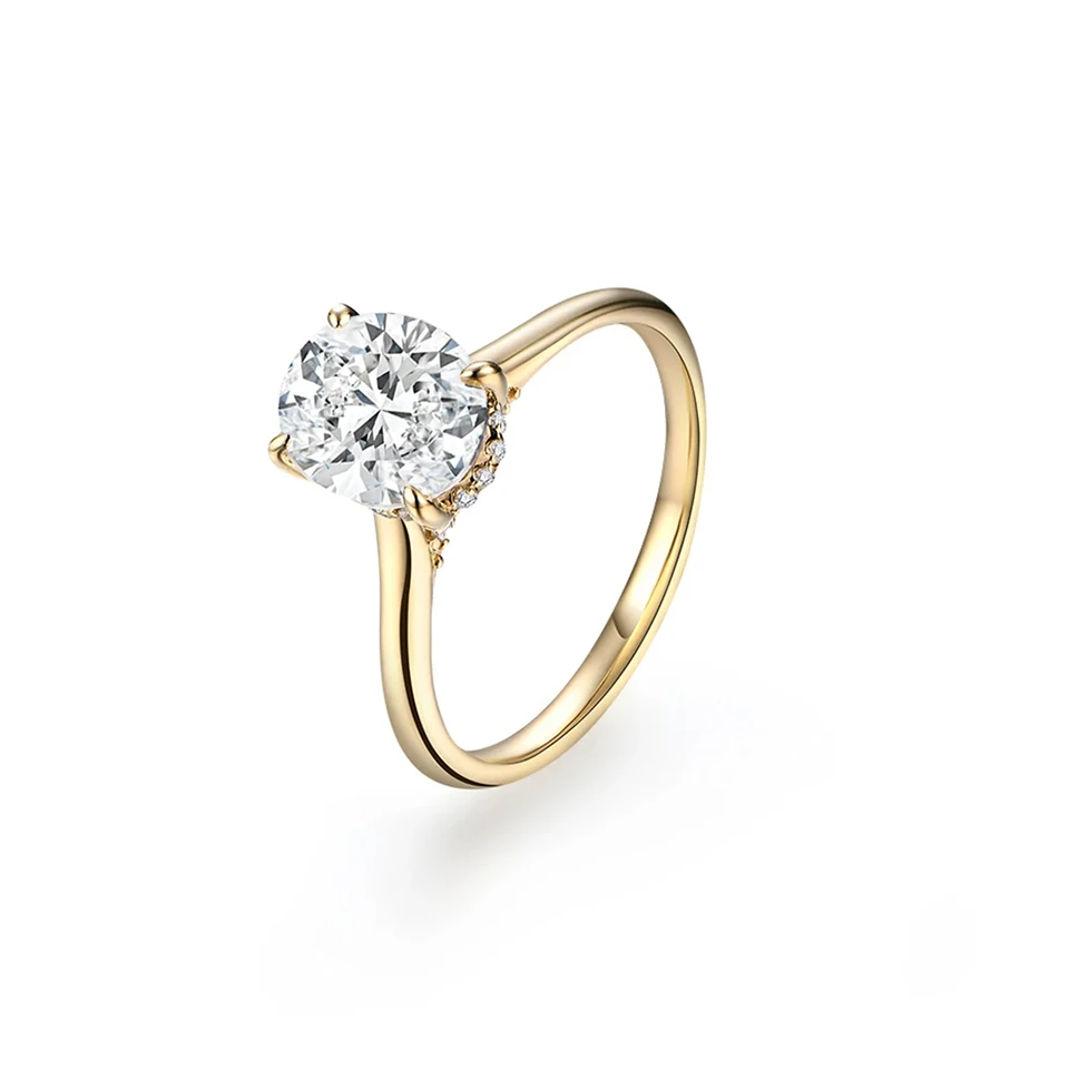 

Provence Moissanite Engagement Rings for Women Oval Cut D Color 2 CT S925 Silver Anniversary Rings for Grandmother with GRA