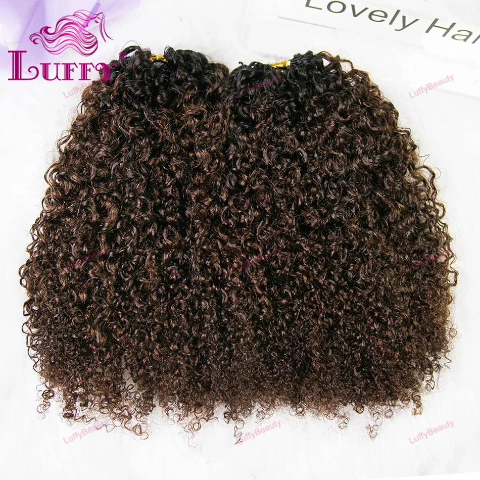 

Feather Crochet Kinky Curly Human Hair #T1B/4 Pre-Separated Knotless Lightweight Reusable Crochet Human Hair Extensions
