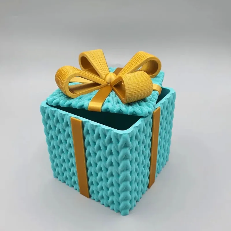 Bow Christmas Gifts Household Items Christmas Knit Gift Box Candy Gift Box Display Decorative Ornaments