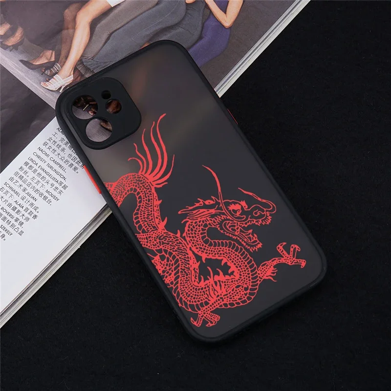 Unique Aesthetic Design Red Dragon Phone Case for iPhone 15 14 13 12 11 Pro Max Mini X XS XR 7 8 Plus SE Soft Bumper Back Cover